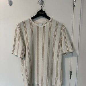 Zara Beige and Cream Knit Top